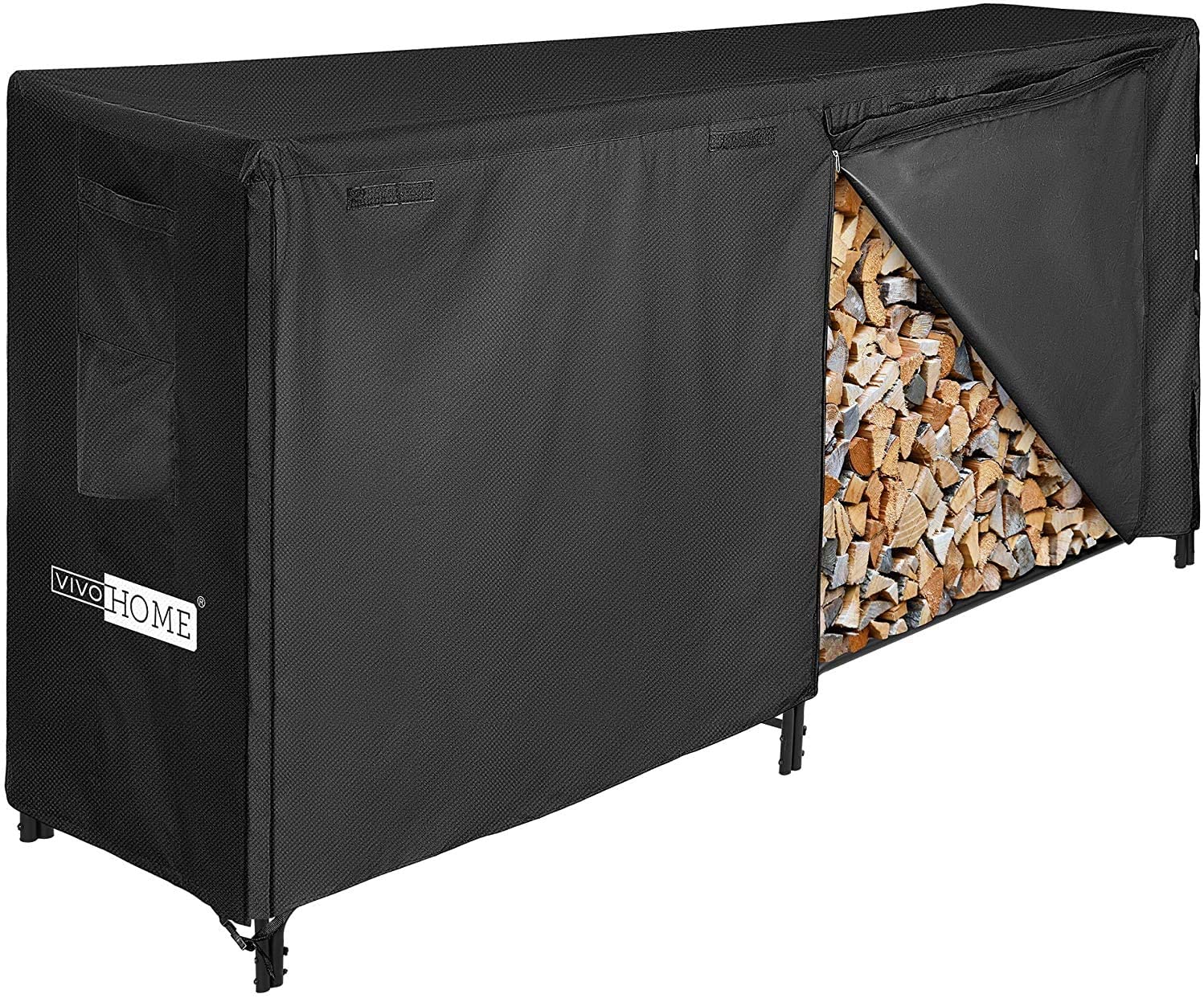 VIVOHOME 8ft Firewood Storage Log Rack