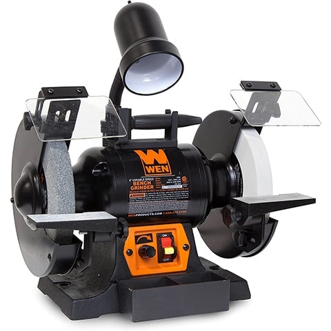 WEN 4280 5-Amp 8-Inch Variable Speed Bench Grinder with Work Light