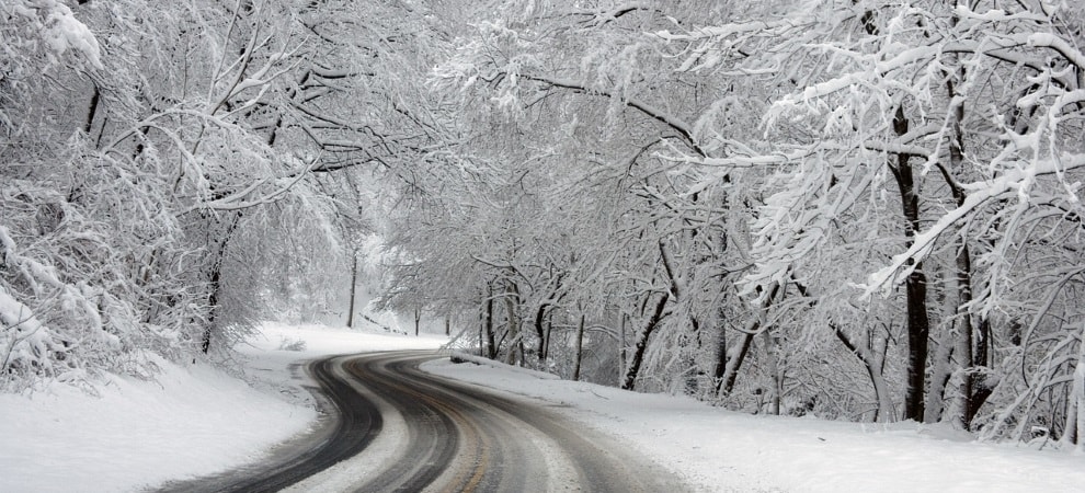 Wet snowy roads