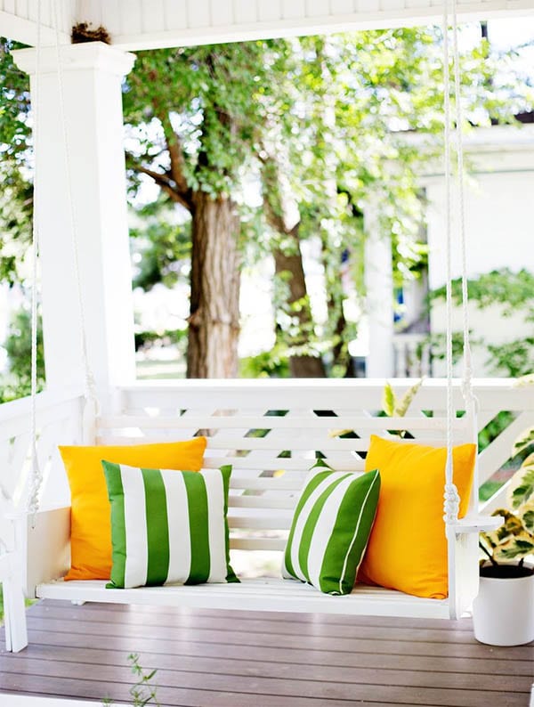 White Outdoor Hanging Porch Swing