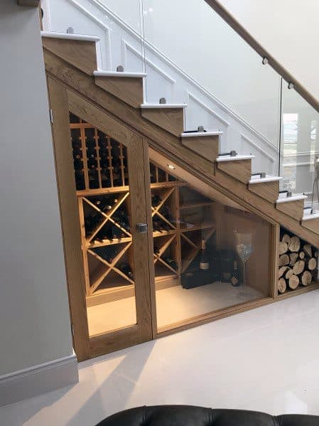 Wine cellar under stair case