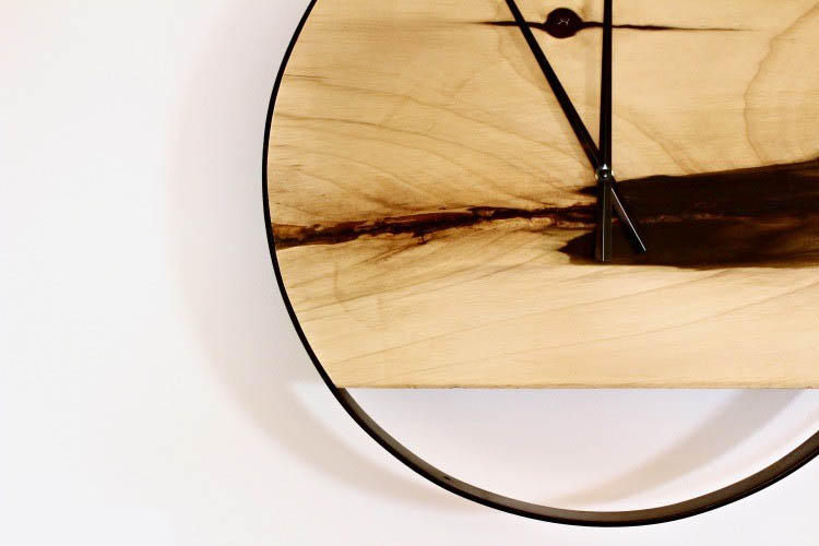 Wood and Metal Wall Clock from Woodshop Diaries
