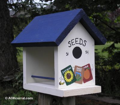 Wooden bird feeder