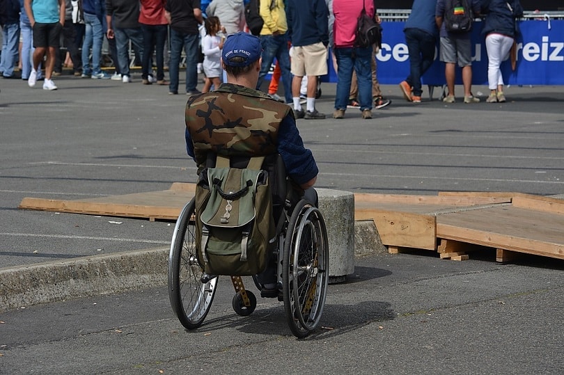 Wooden ramp for wheelchair
