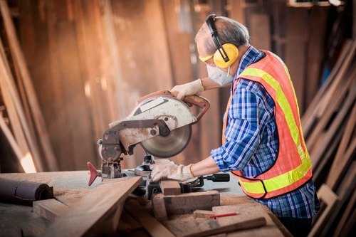 Woodworking with a dust mask