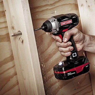 a cordless impact wrench in action