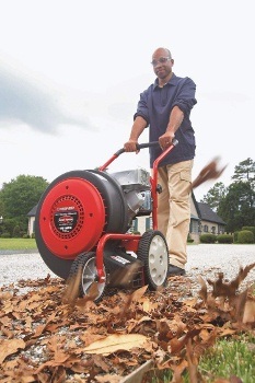 a walk behind leaf blower