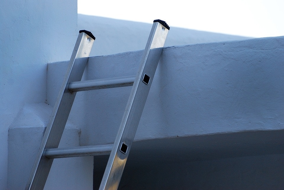 aluminum ladder close up