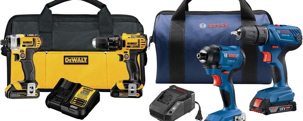 bosch vs dewalt drill set