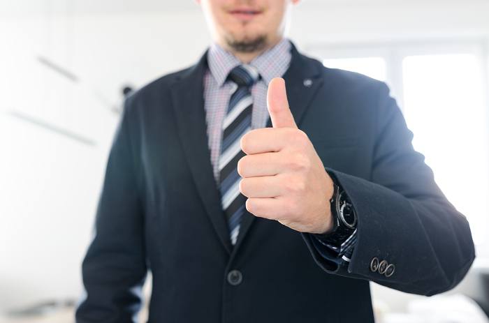 businessman in a coat