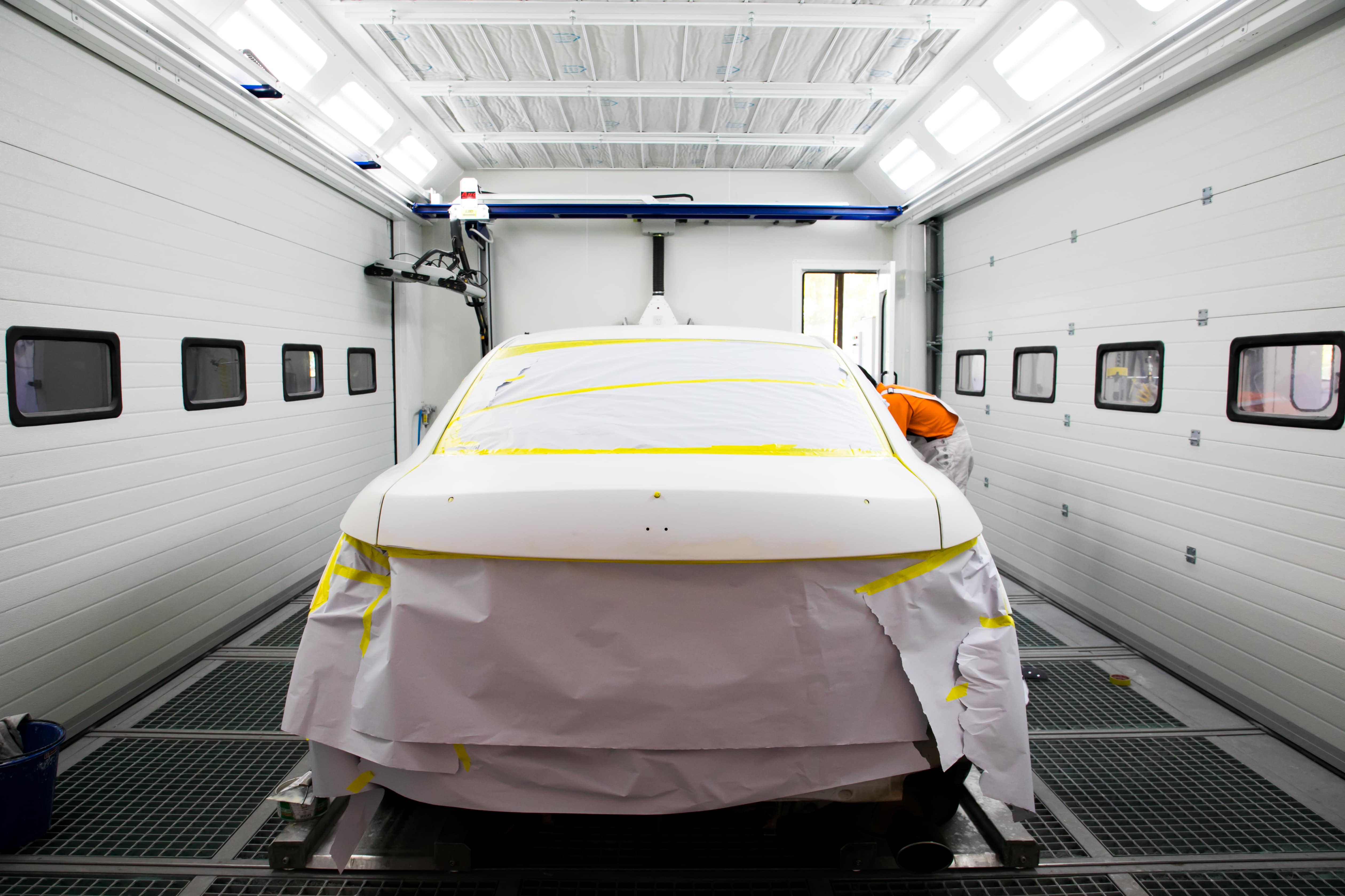 car in painting room