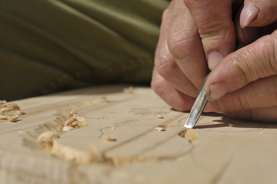 carving with chisel