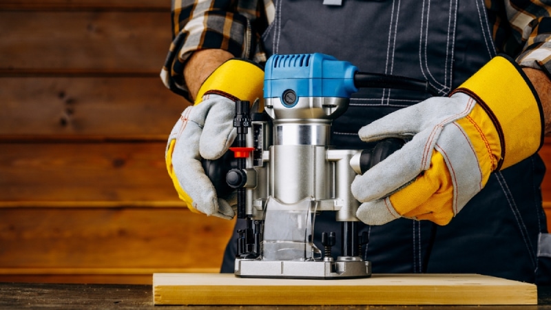 close up of a wood router