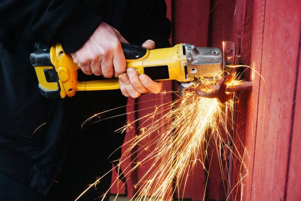 cutting lock with angle grinder