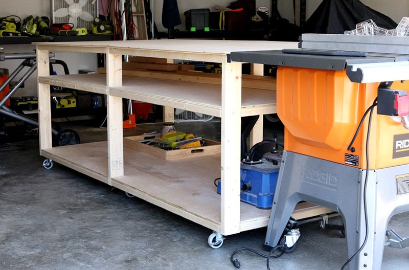 diy 4×8 workbench and outfeed table