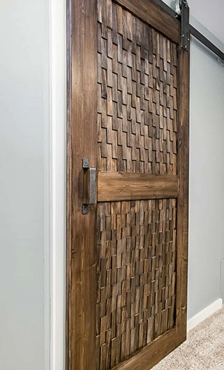 diy barn door with plywood and 1x6 boards