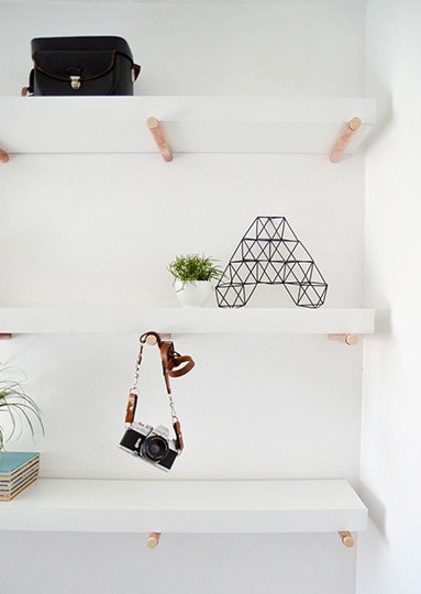 diy copper peg shelves
