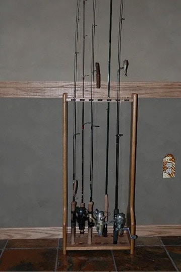 diy fishing rod rack