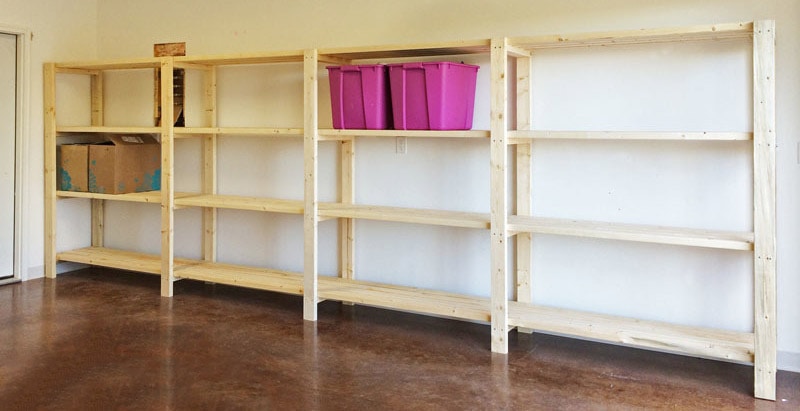 diy garage storage shelves
