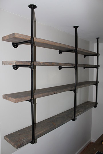 diy industrial rustic shelf