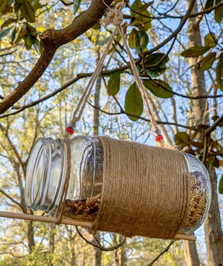 diy mason jar bird feeder