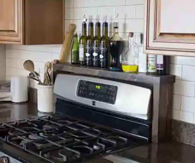 diy oil and vinegar shelf