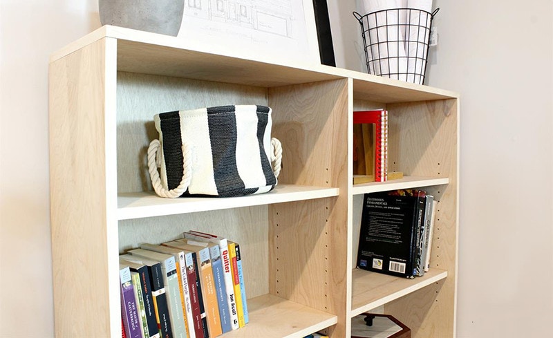 diy one sheet plywood bookshelf