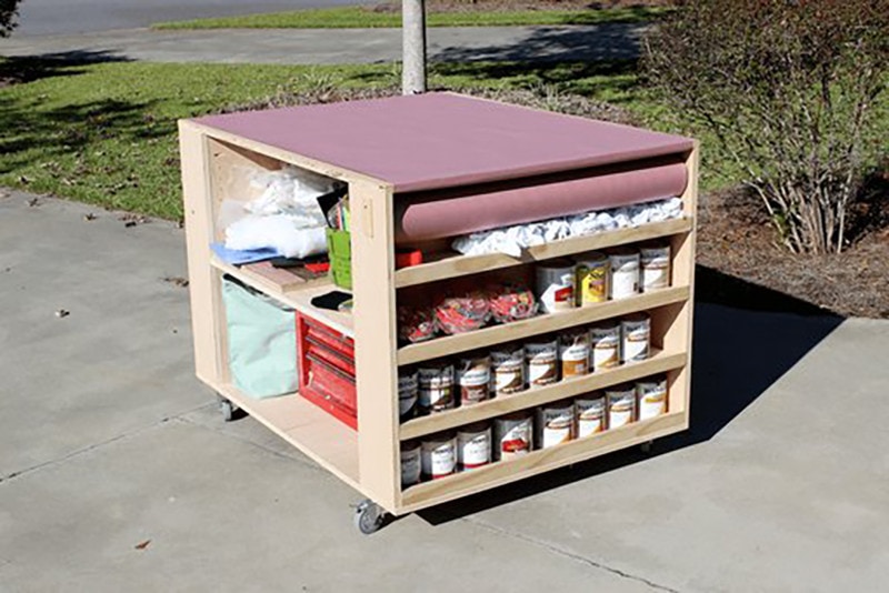 diy portable workbench with storage