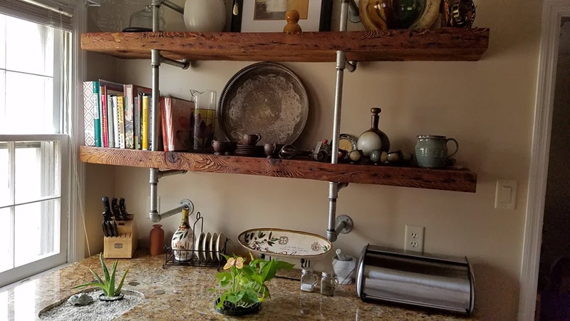 diy reclaimed wood & galvanized pipe shelves