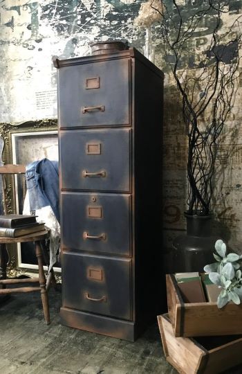 diy rust effect metal cabinet