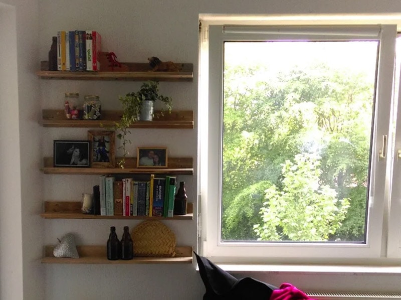 diy simple pallet shelves