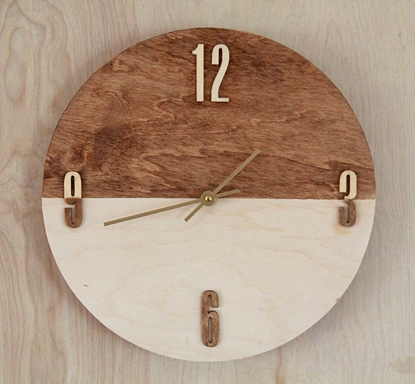 diy stained plywood wall clock