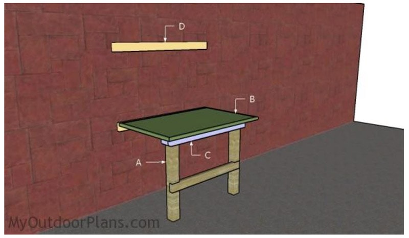 diy wall-mounted folding workbench