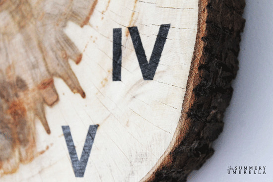 diy wood slice clock