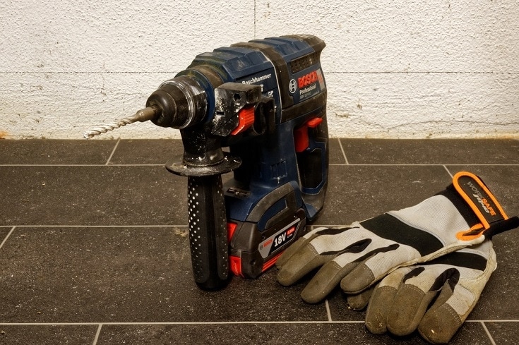 drill with gloves