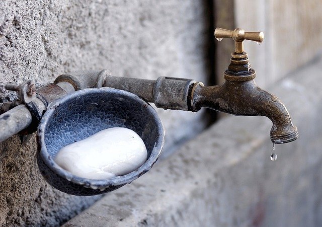 soap and water