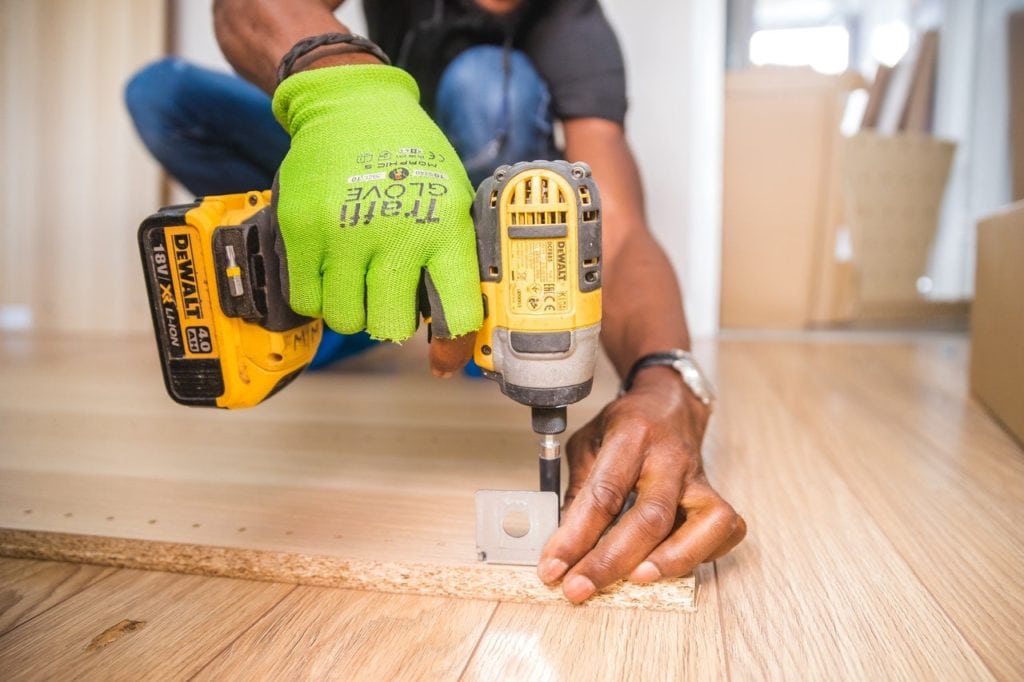 hand drilling on wood