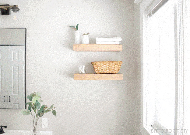 19. Easiest DIY Floating Shelves by Bitter Root DIY
