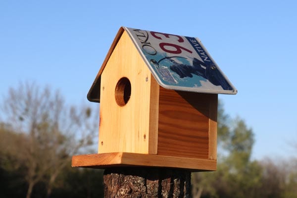 license plate birdhouse