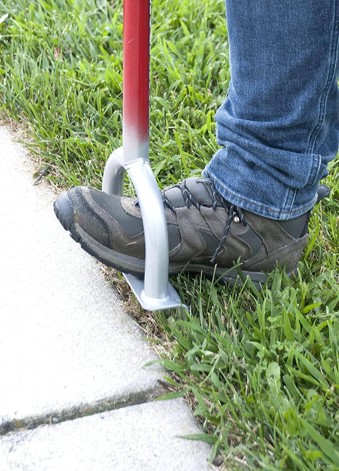 man using Garden Weasel Edge Chopper