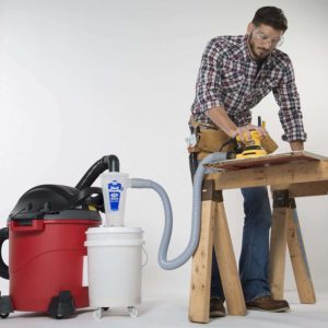 man using Oneida AXD000004A Dust Deputy Cyclone Kit