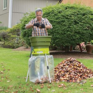 man using Sun Joe SDJ616 Electric Leaf Mulcher