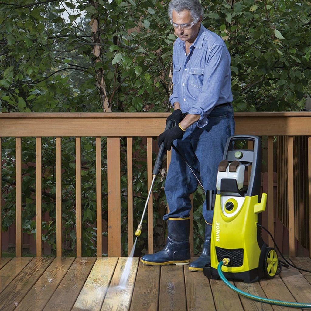man using Sun Joe SPX3000 2030 High Pressure Washer
