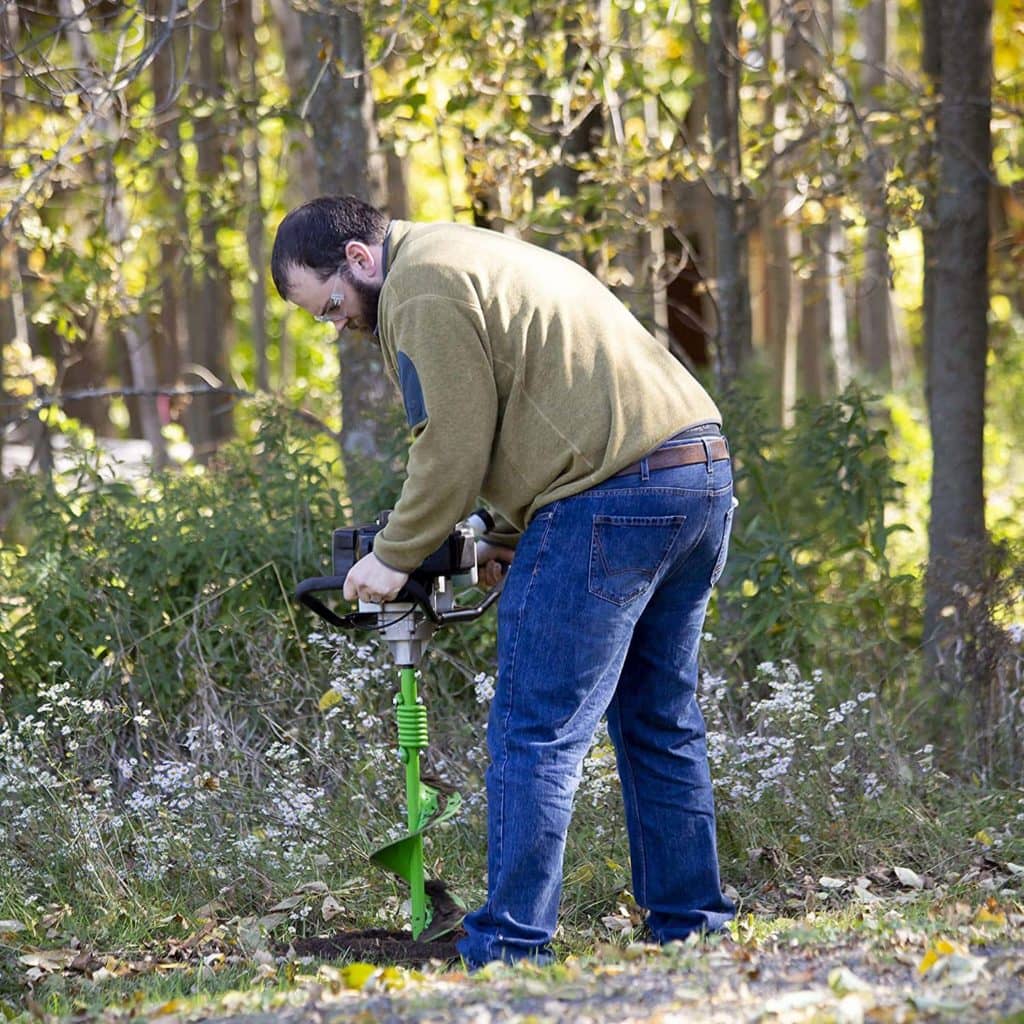 man using TAZZ 35365 Earth Auger:Post Hole Digger
