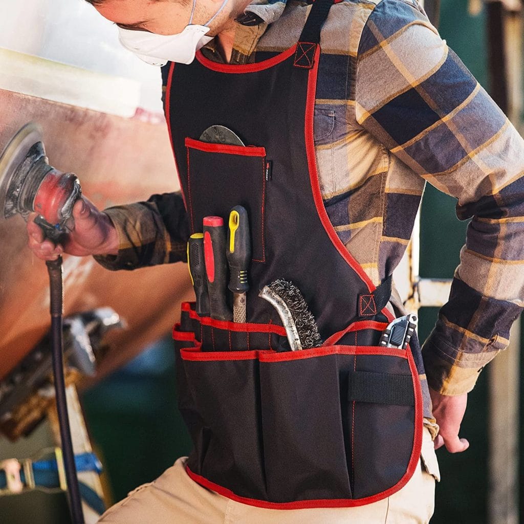 man wearing NoCry Professional Canvas Work Apron
