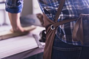 man wearing Texas Canvas Wares Woodworking Apron