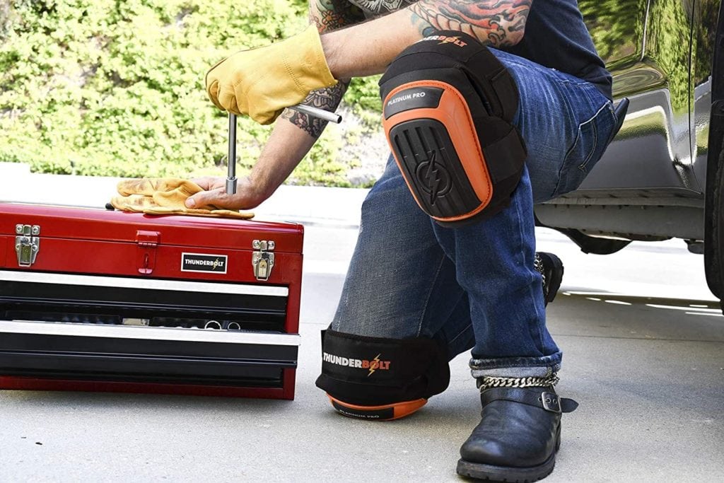 man wearing Thunderbolt TB-003 Knee Pads