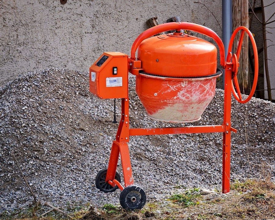 orange cement mixer