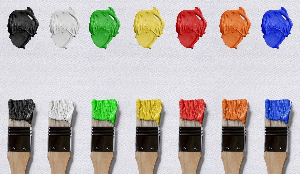 paint swatches in canvas