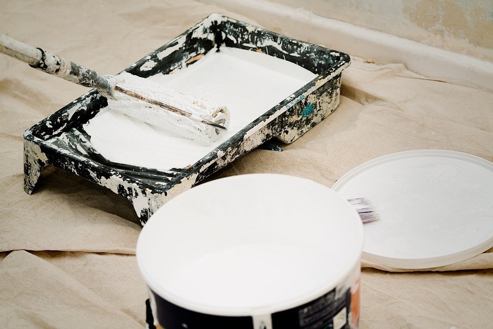 painting tools with drop cloth